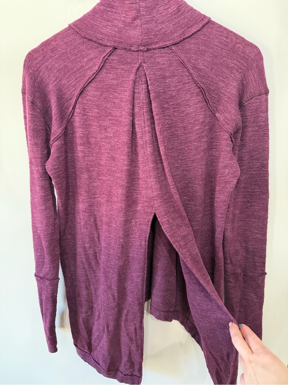 We the Free People Split Back Turtleneck Longline Top High Purple Short Womens S - Picture 6 of 10
